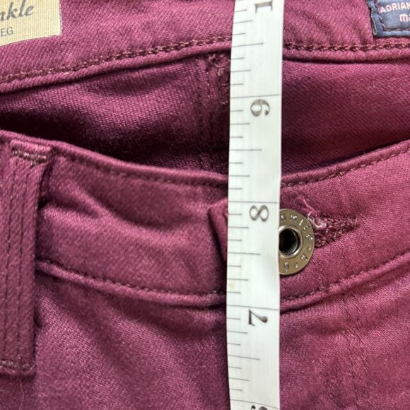 NWT AG Adriano Goldschmied Burgundy The Stevie Ankle Slim Straight  Size 27 - Picture 8 of 12